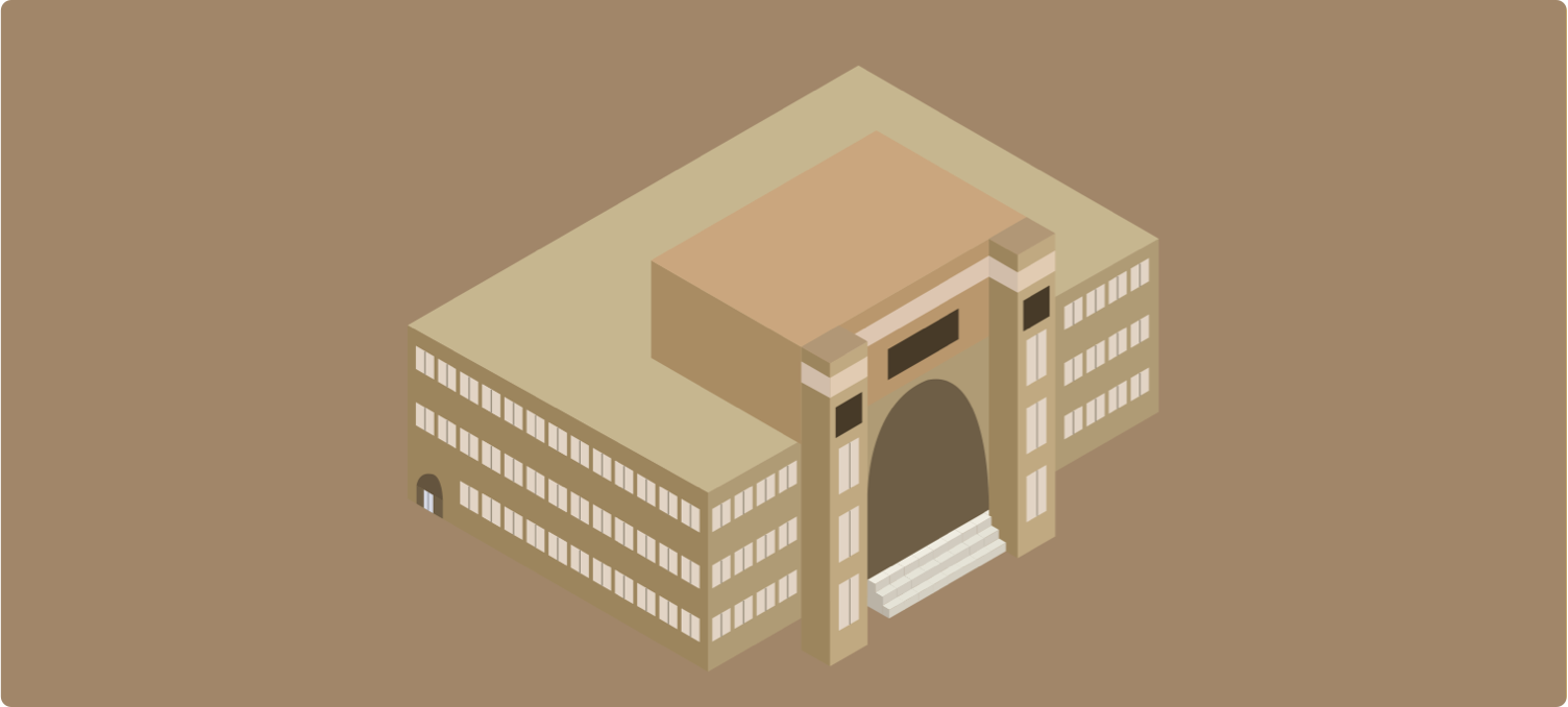Drexel Student Location - Beige Background Isometric Digital Rendering of Drexel University Main Building - Grid Item 16