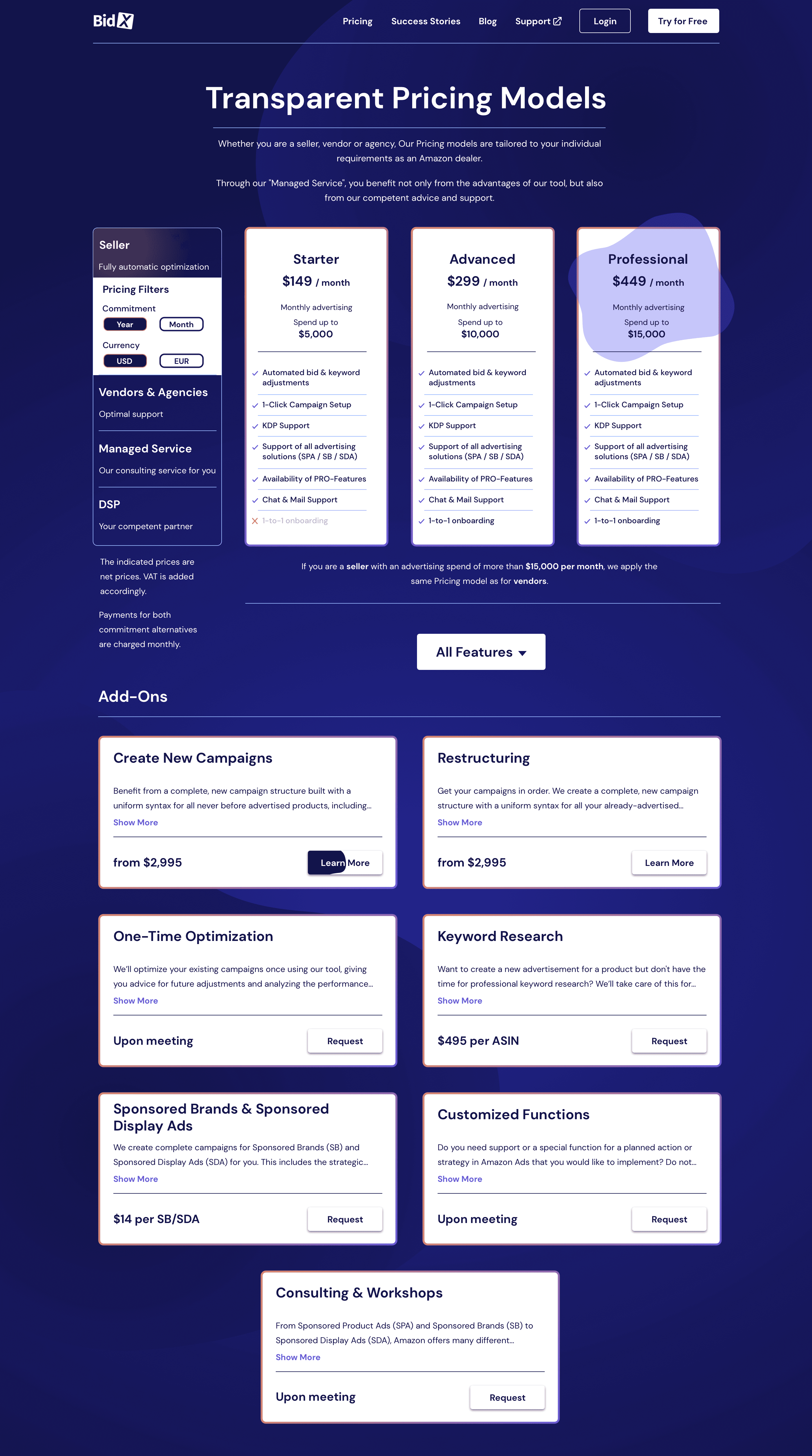 Static Image of Desktop BidX Redesign Screen 1