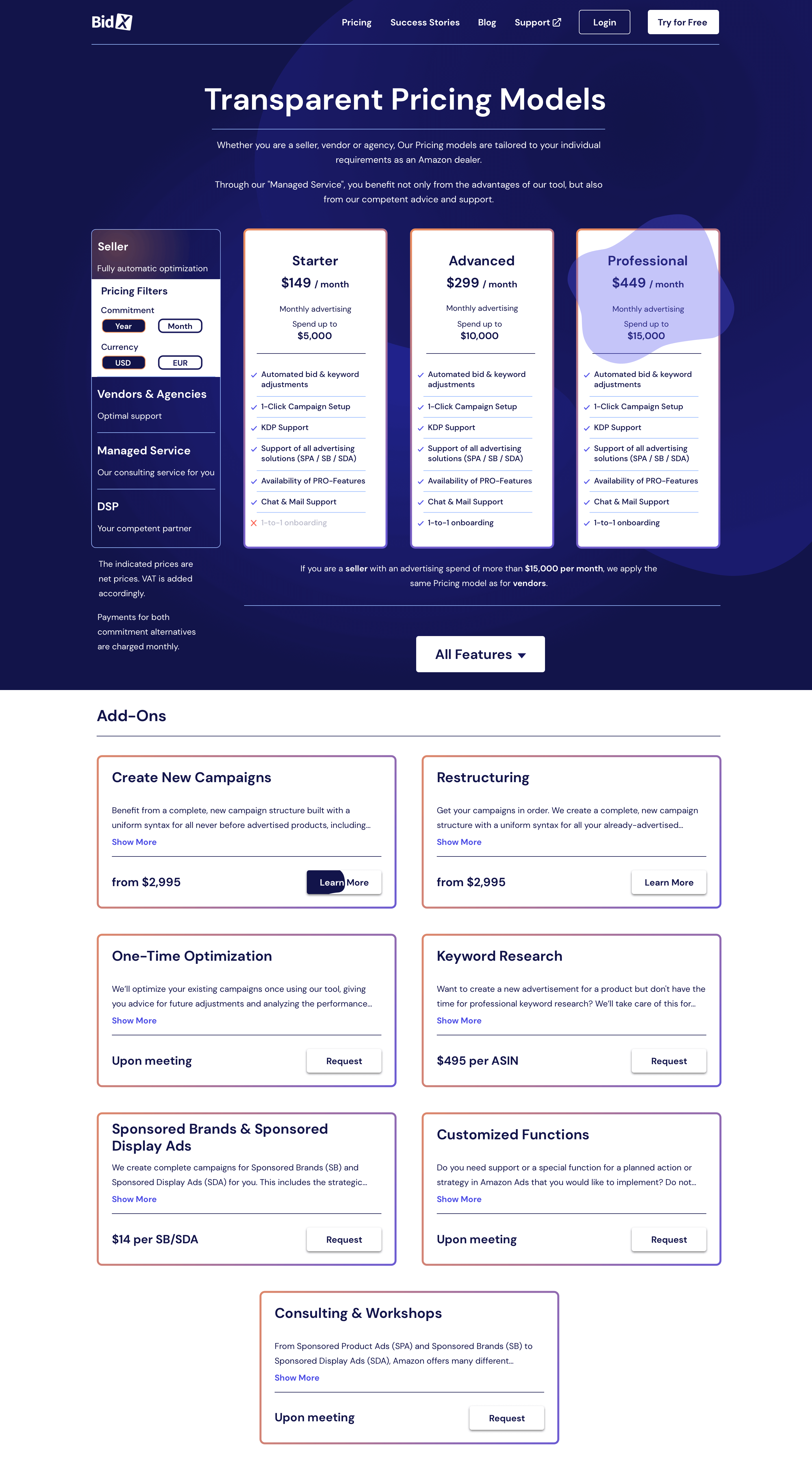 Static Image of Desktop BidX Redesign Screen 2