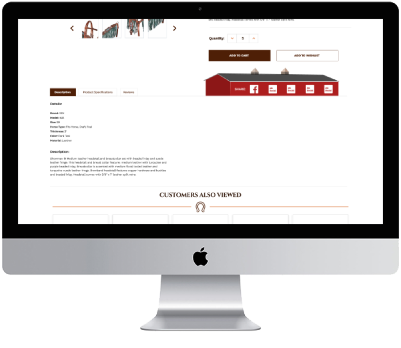 Static Image of CarolinaTackSupply Live Site Desktop Mockup 1