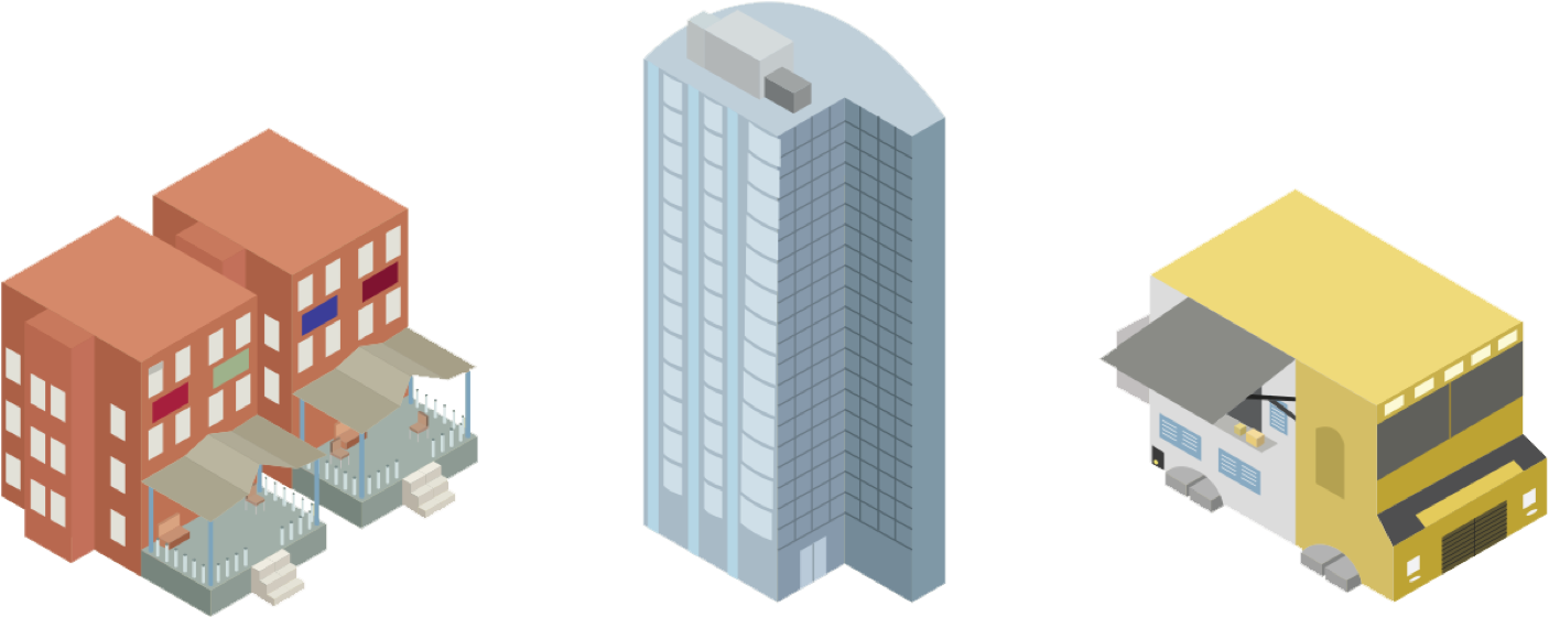 Static Hero Image of Three Drexel Isometric Digitization Sketches