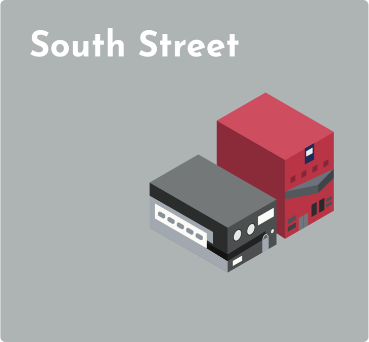 Drexel Student Location - Light Gray Background Isometric Digital Rendering of South Street - Grid Item 17