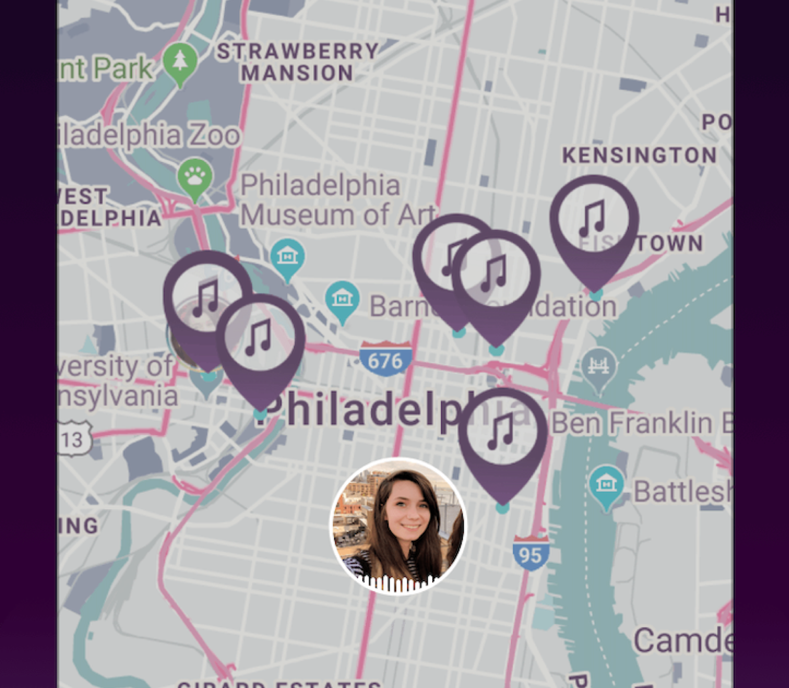 Souvinear Project Example - Screenshot of Map Traversal and Location Funciontality - Grid Item 2