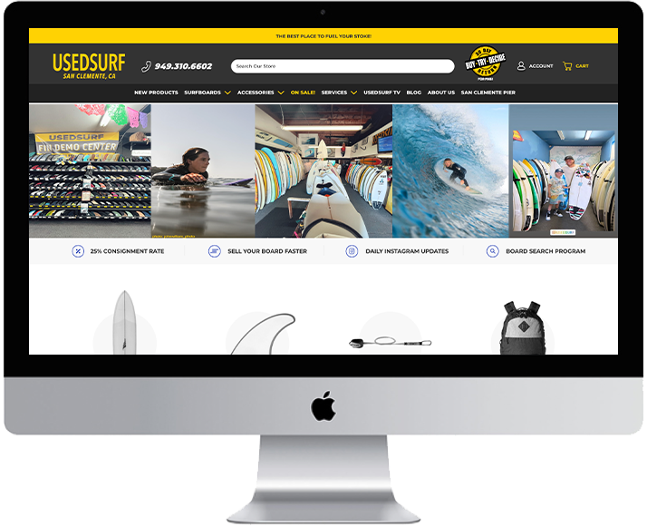 Static Image of Desktop Live Site Mockup UsedSurf