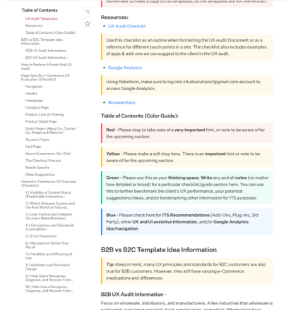 Static Image of ITS Internal User Experience Documnetation 2