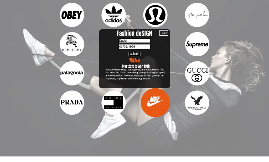 Zodiac Scripting Project User Interface - Clothing Brands
